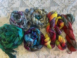 Barb Enos: Hand dyed roving and yarn