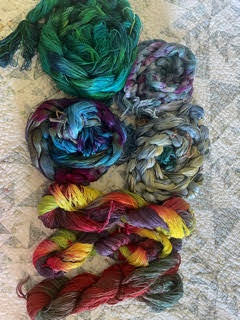 Barb Enos: Hand dyed roving and yarn
